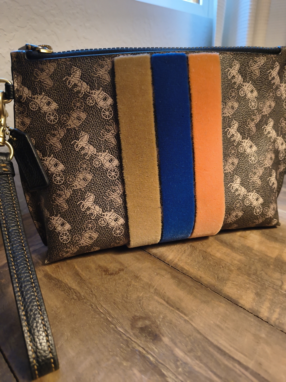 Coach Charlie Pouch ♥️ Horse & Buggy 💙 Velvet Stripes ♥️